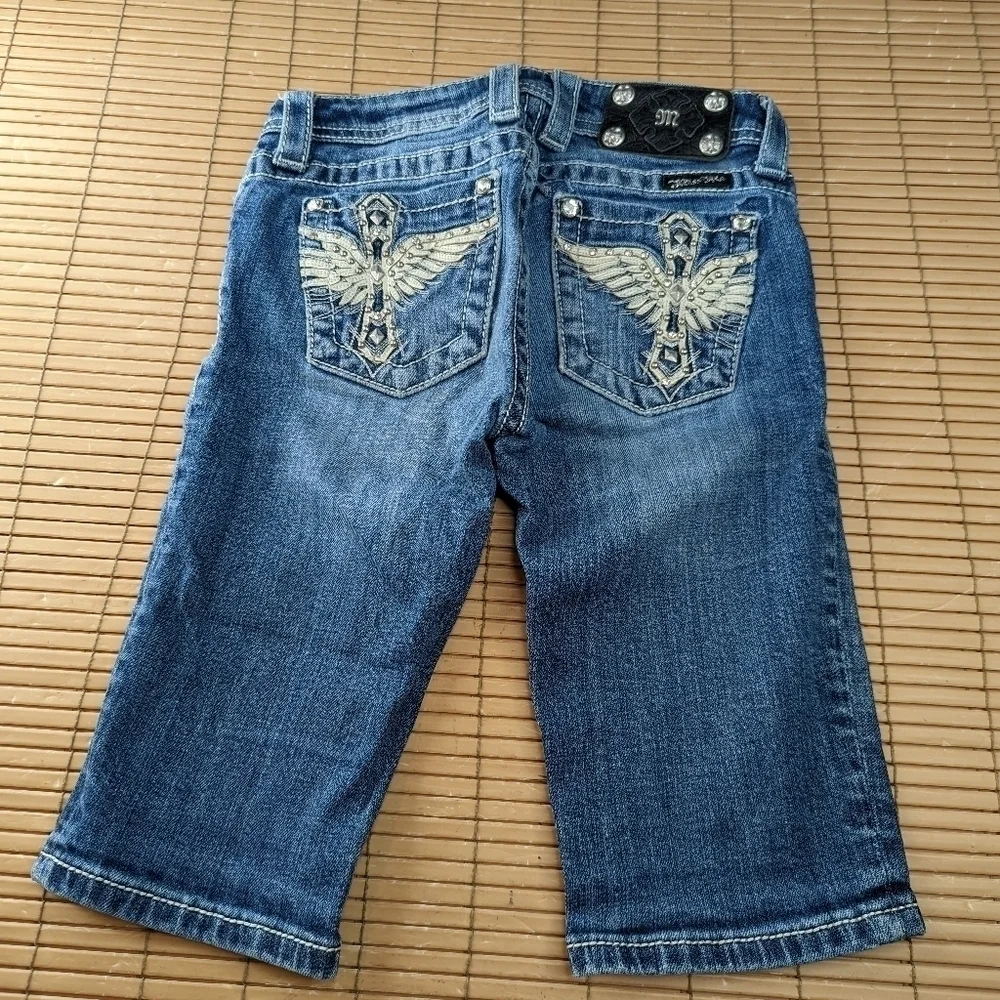 Miss Mee Girls sz 12.  Bermuda jeans shorts . Winged Eagle.  tk5117m6. Mm8pm
